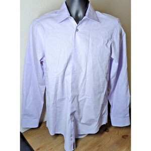 Calvin Klein Slim-Fit Pink Herringbone Cotton Dress Shirt Size 15 32/33